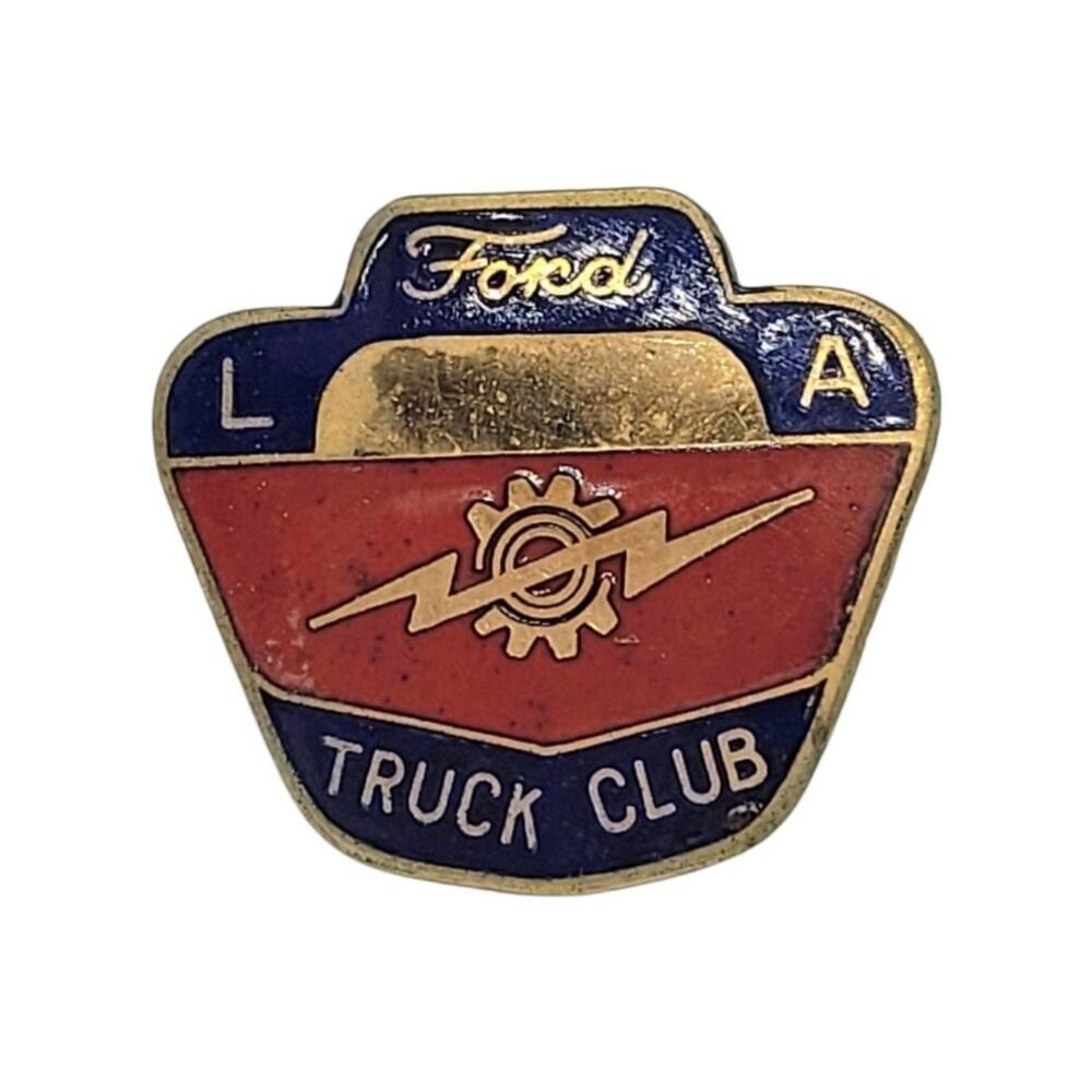 Ford LA Truck Club Vintage Enamel Lapel Pin Retro Automotive Car Guy Gift